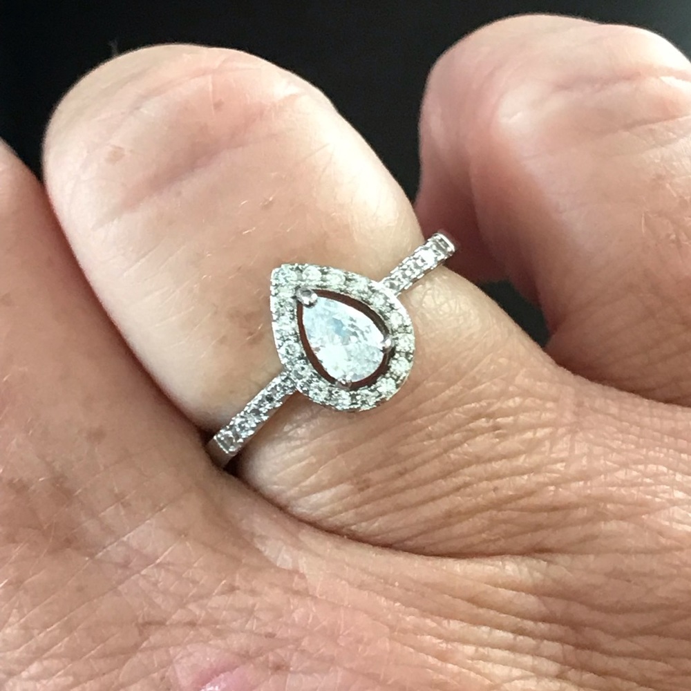 Sterling Silver Cubic Zirconia Cocktail Ring